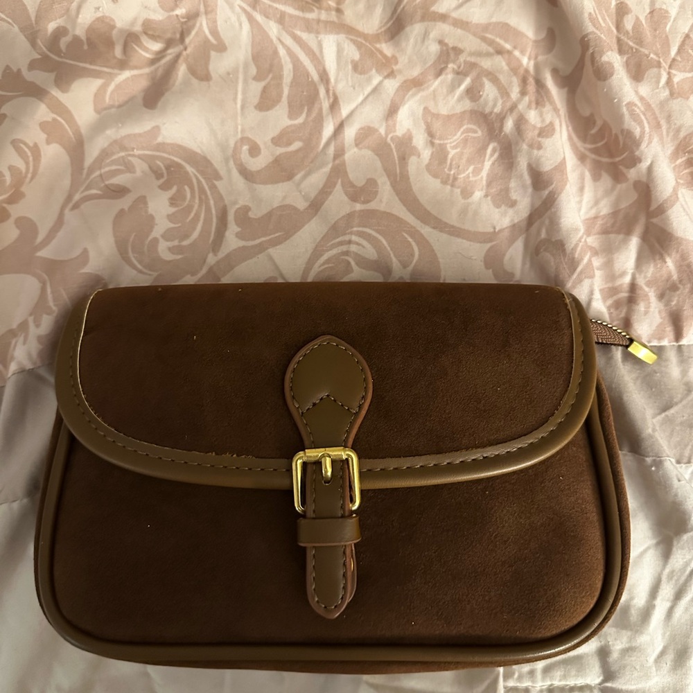 Brown Crossbody Bag with Classic Flap Design